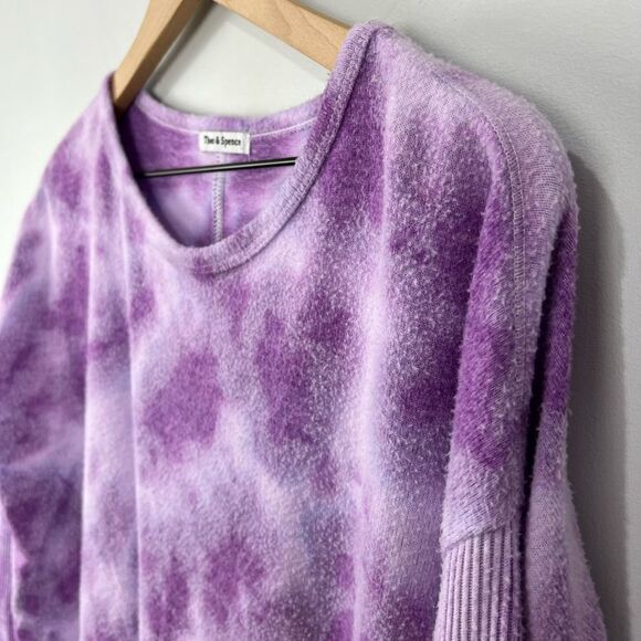 Theo & Spence Purple Tie Dye Fuzzy Long Sleeve Top - Picture 5 of 10